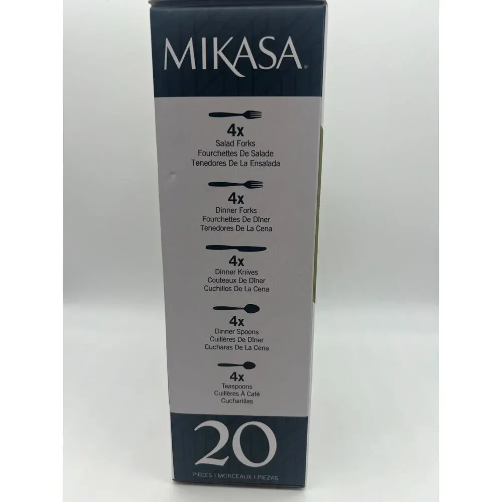 Mikasa Zena 20-Piece Flatware Set Service for 4 18/0 Stainless Steel Silverware